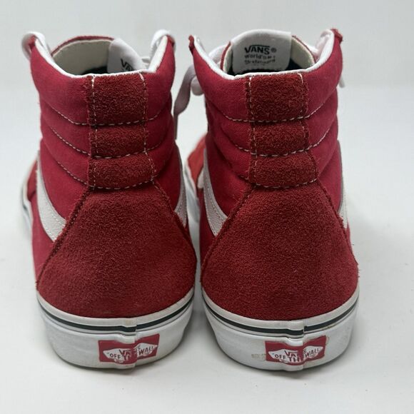 Vans Sk8-Hi Sneakers Mens 11.5 Red Suede Canvas Athletic Skateboard Skate Shoes - Picture 12 of 16